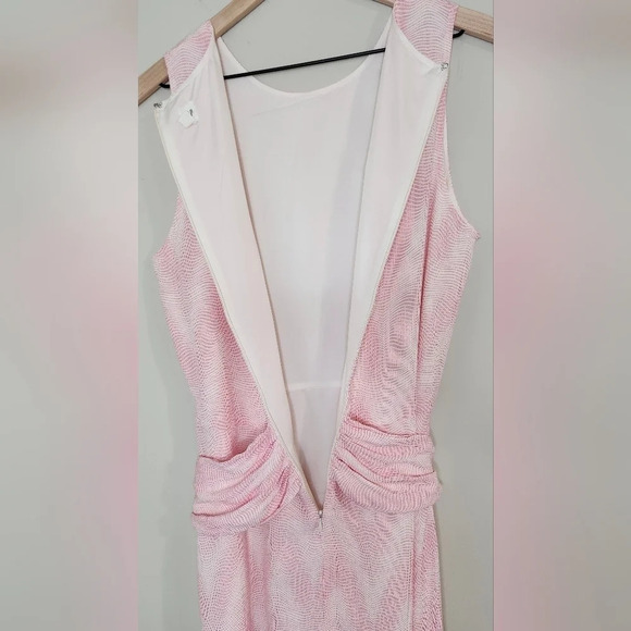 GAP Dress Women's L Pink White Wavy Sleeveless Feminine Spring Summer Party - Picture 3 of 10